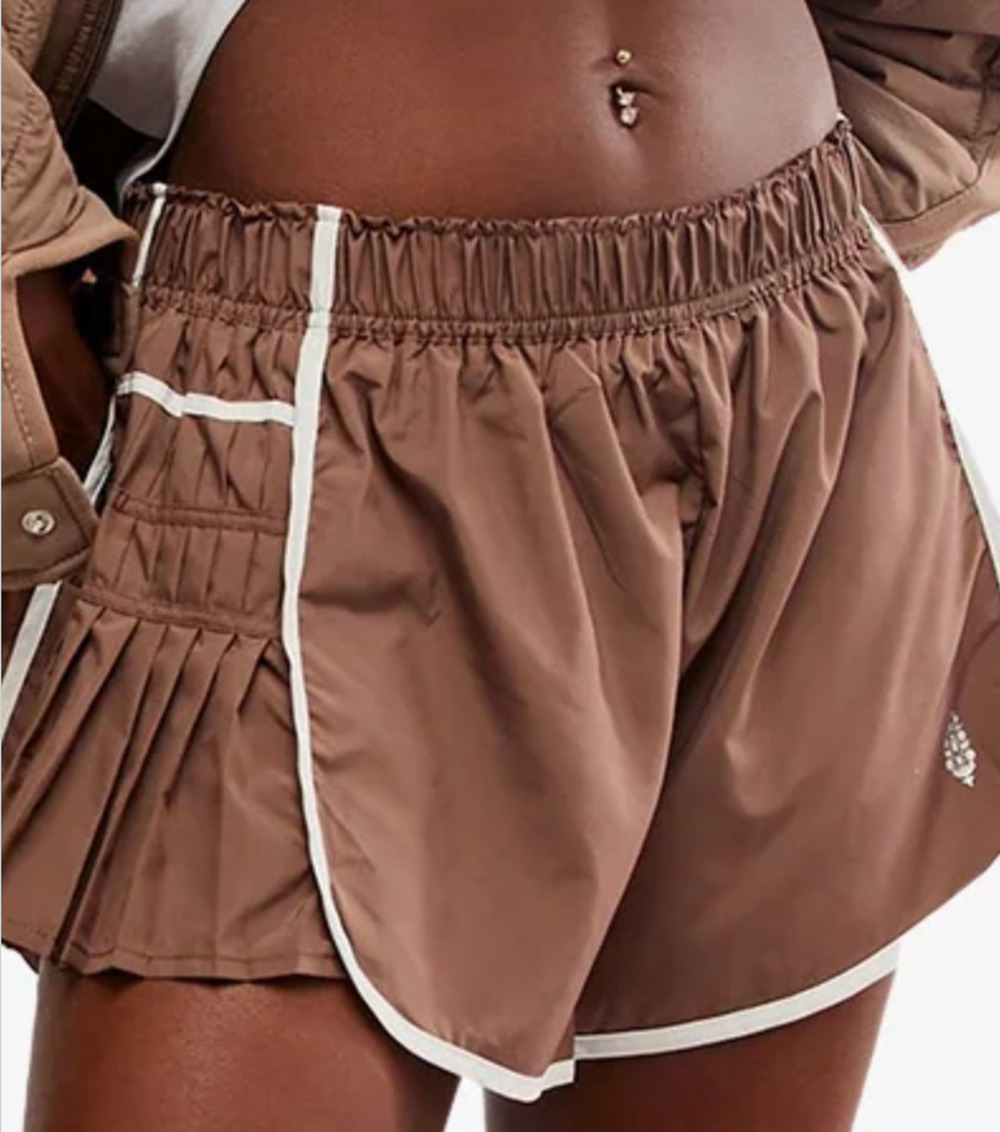NEW FREE PEOPLE FP MOVEMENT DRIFTWOOD EASY TIGER PLEATED SHORTS SZ S
